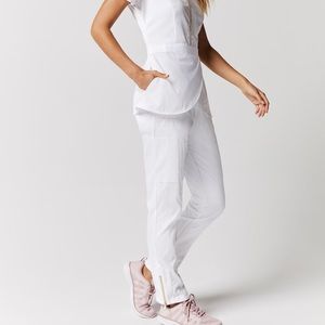 Jaanuu White Moto Scrub Pants